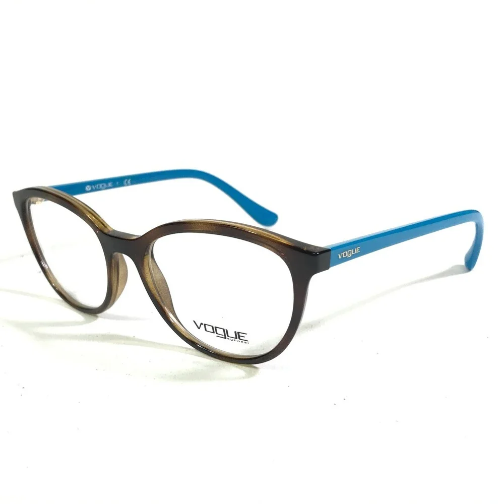 Vogue Eyeglasses Frames VO5037 2393 Clear Brown Blue Round Cat Eye 51-17-140